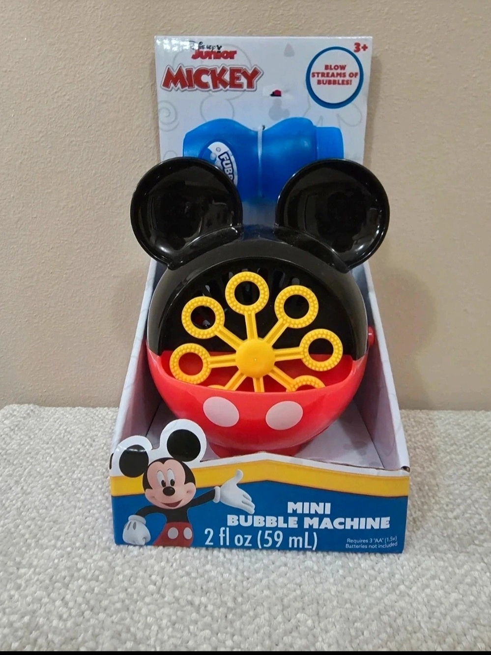 Disney Mickey Mini Bubble Machine — Red, Black & Yellow